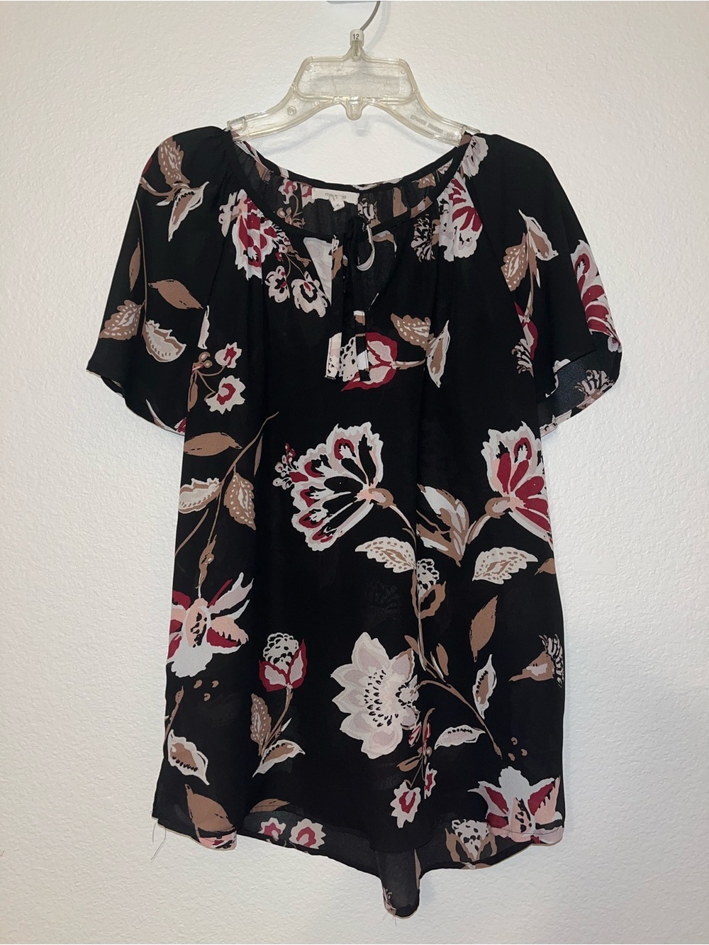 Maurices Floral Peasant Blouse Top Size Small Boho Lightweight